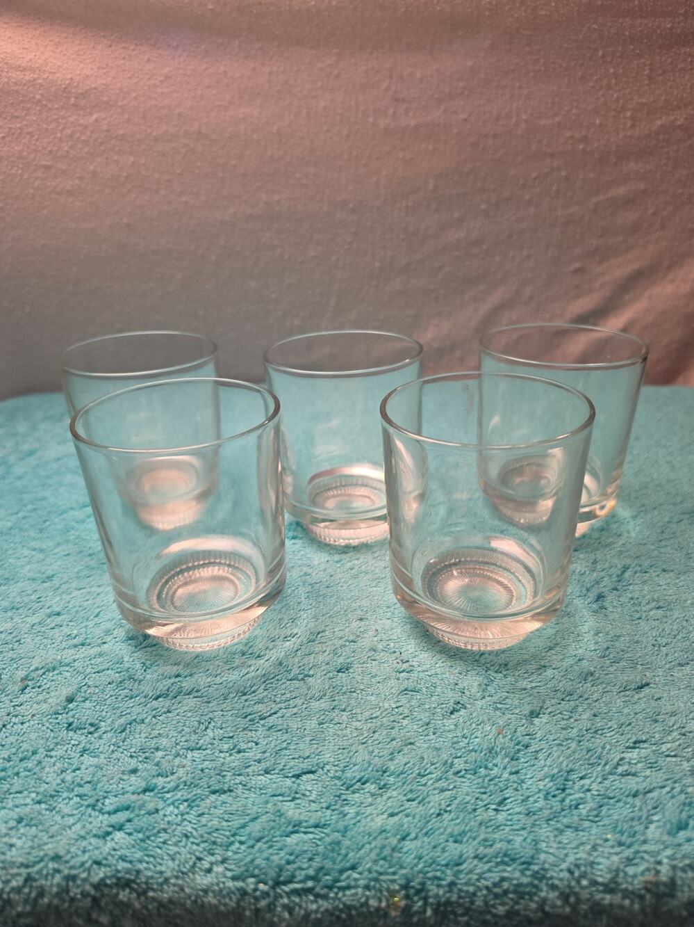 Vintage MCM David Douglas Accalac Rocks Glasses Ribbed Pedestal Base Set of 5